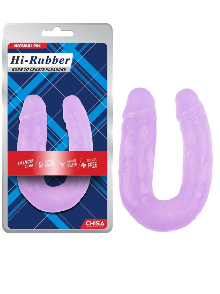 Dildo, Dupli, 18cm, Ljubičasti