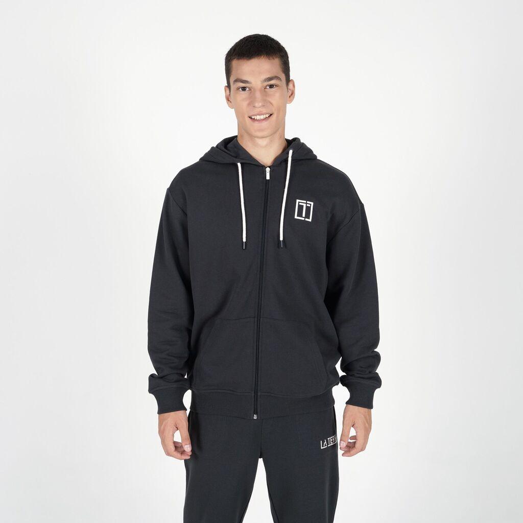 La Terra Muški duks sa kapuljačom Note, Crni