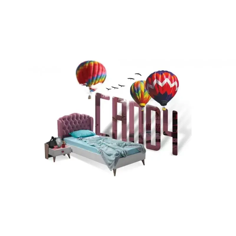 ONLINE NAMEŠTAJ Dečiji krevet CANDY UG, 109x210x105cm, Roze