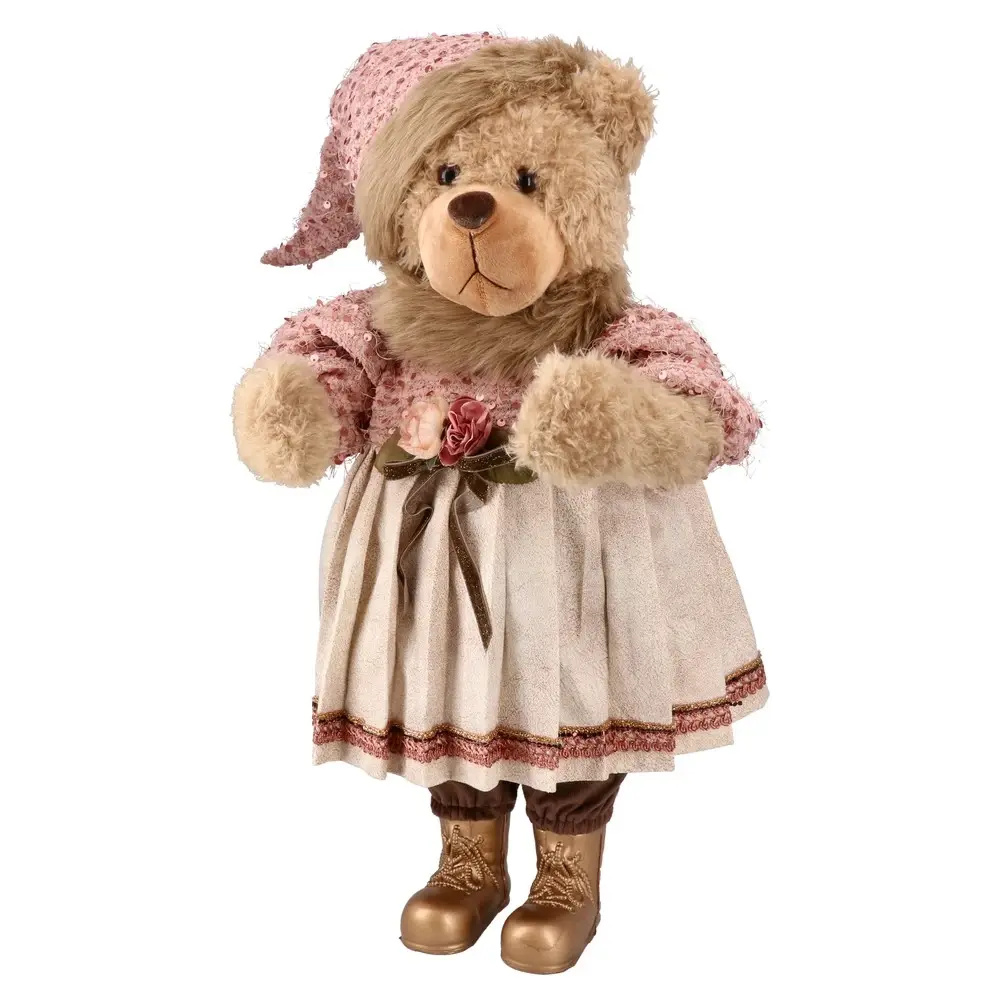 FESTA Novogodišnja figura Meda Bub Bun, 55cm, Roze