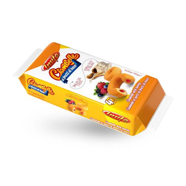 INSIFA Keks Ciambelle punjen šumskim voćem 180g, 4 komada