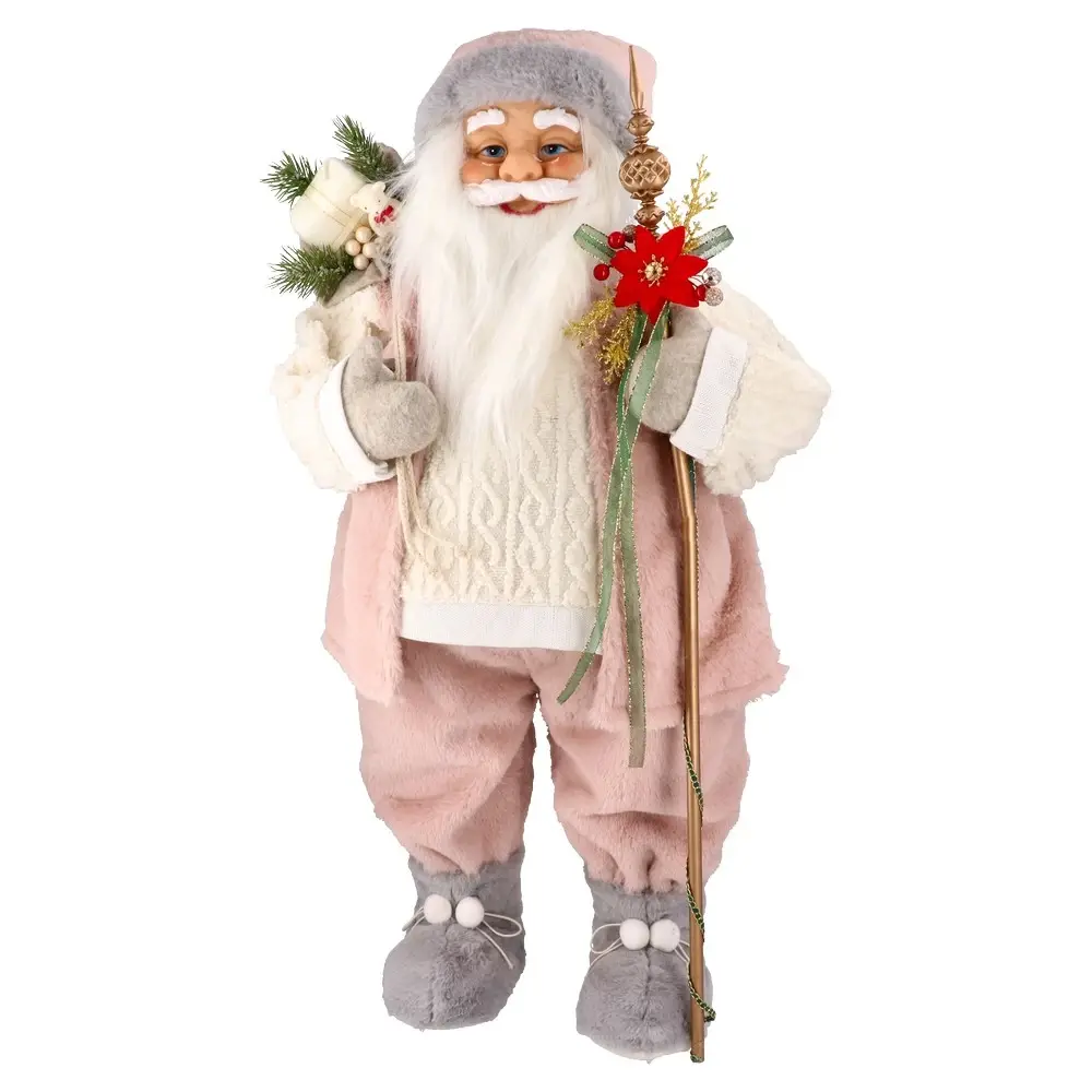 FESTA Novogodišnja figura Deda Mraz Artur, 90cm, Roze