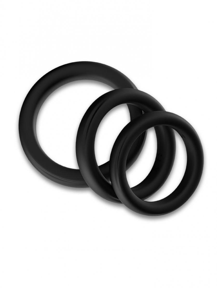 Set prstenova za penis, 3.5cm, 3 komada, Crni