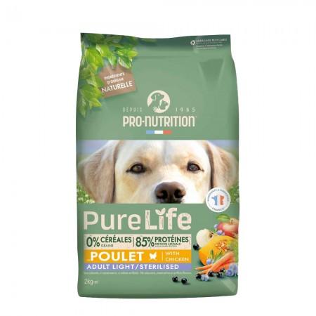 PRO-NUTRITION Suva hrana za pse Pure Life Adult Light/Sterilised, Piletina, 12kg