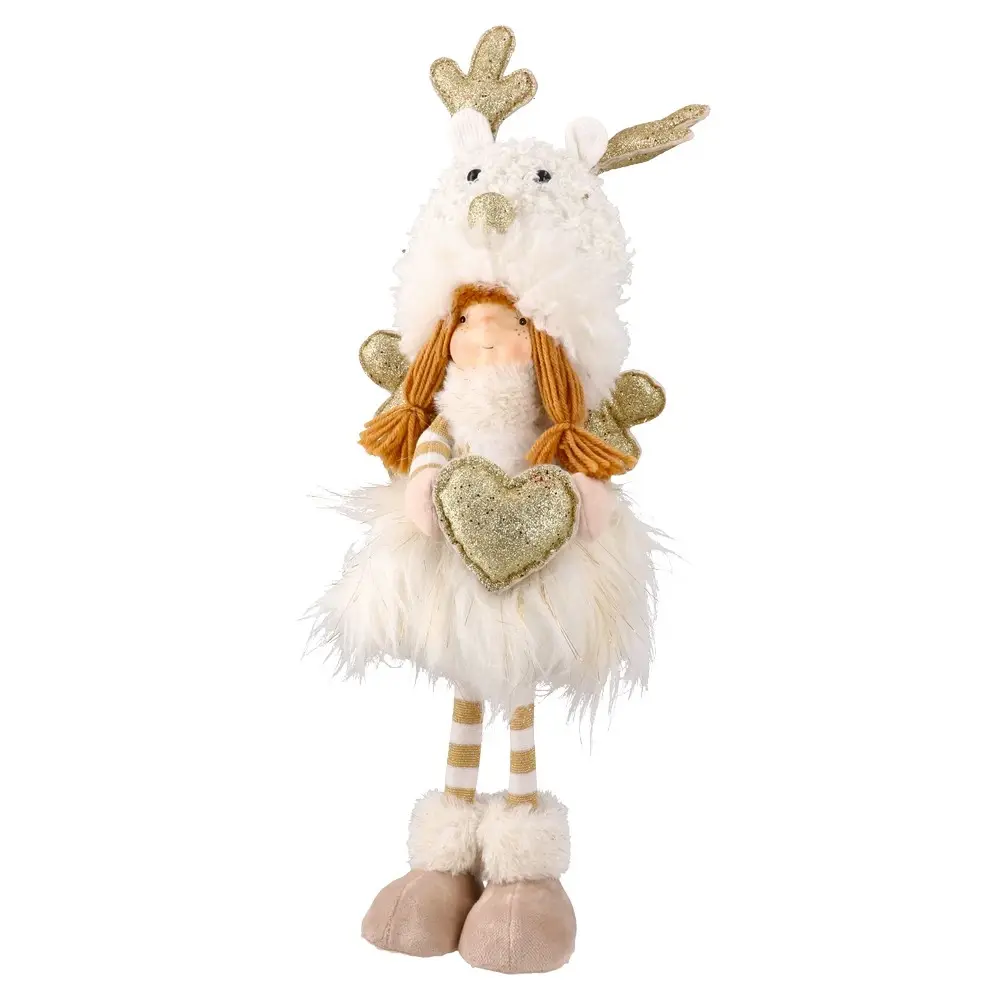 FESTA Novogodišnja figura Devojčica Cupid, 55cm, Bela