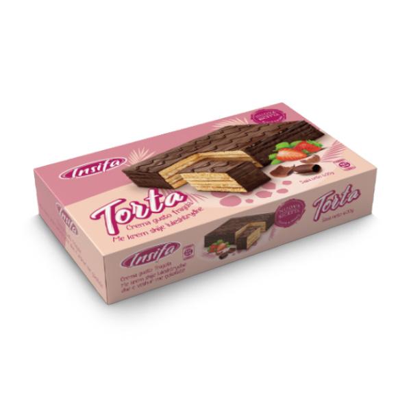 INSIFA Torta prelivena čokoladom sa punjenjem od jagode, 400g