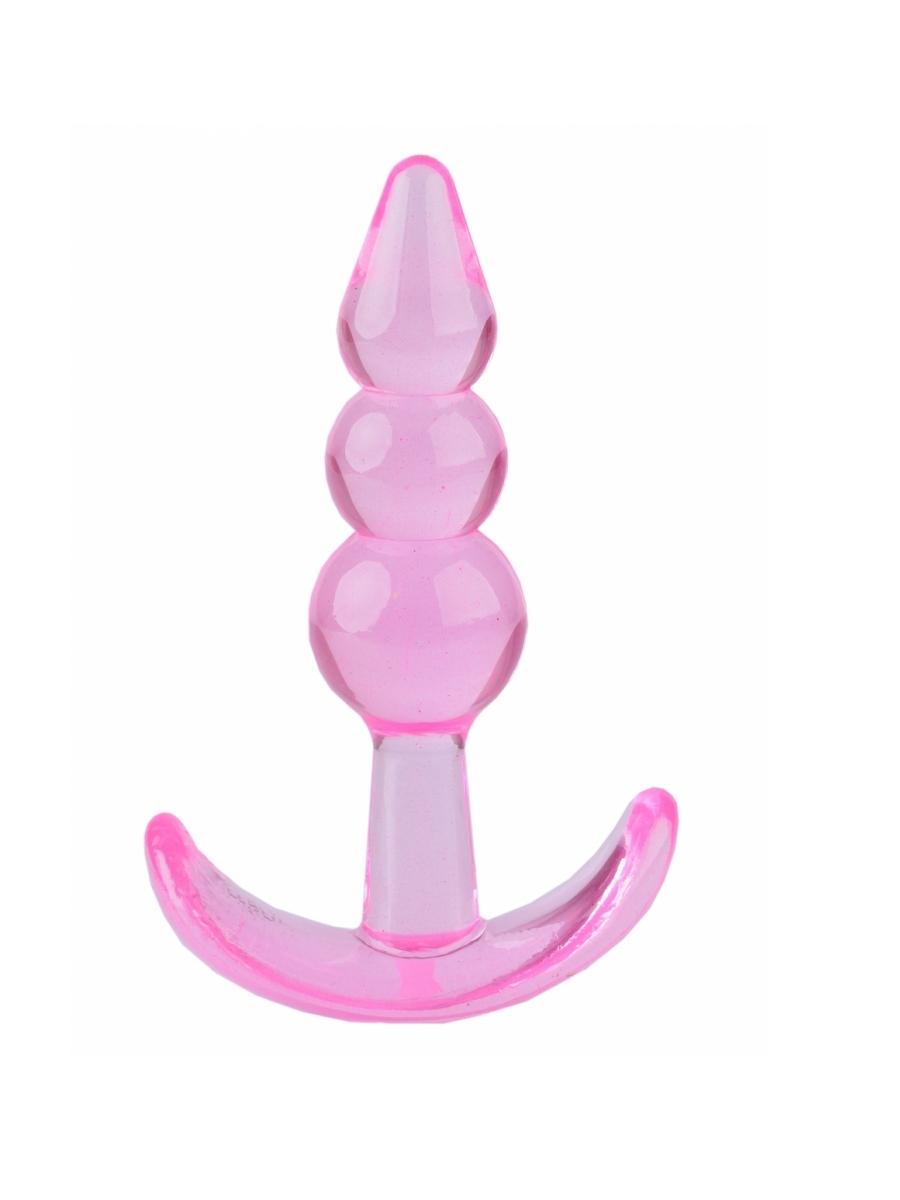 ARGUS TOYS Analna kupa T Plug Beaded, Roze