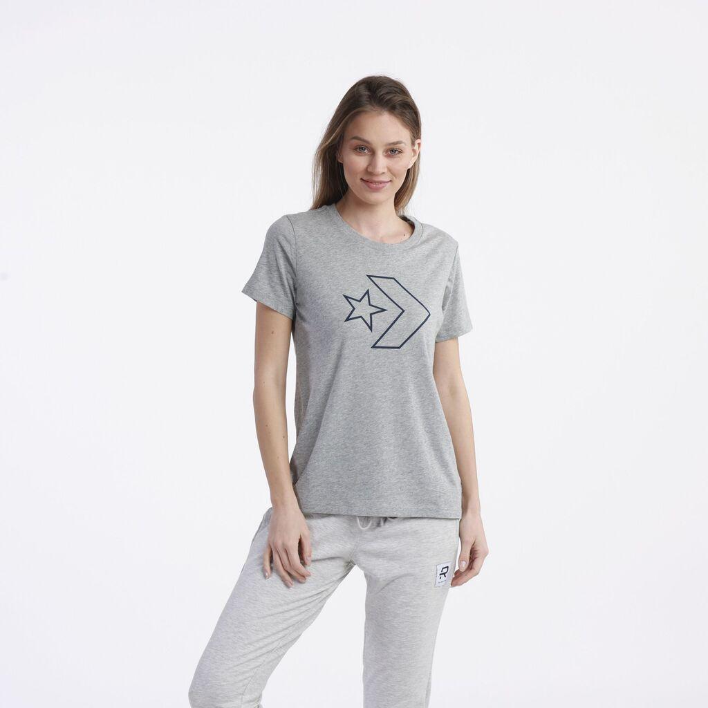 Converse Ženska majica kratkih rukava Core Star Chevron Crew Tee, Siva