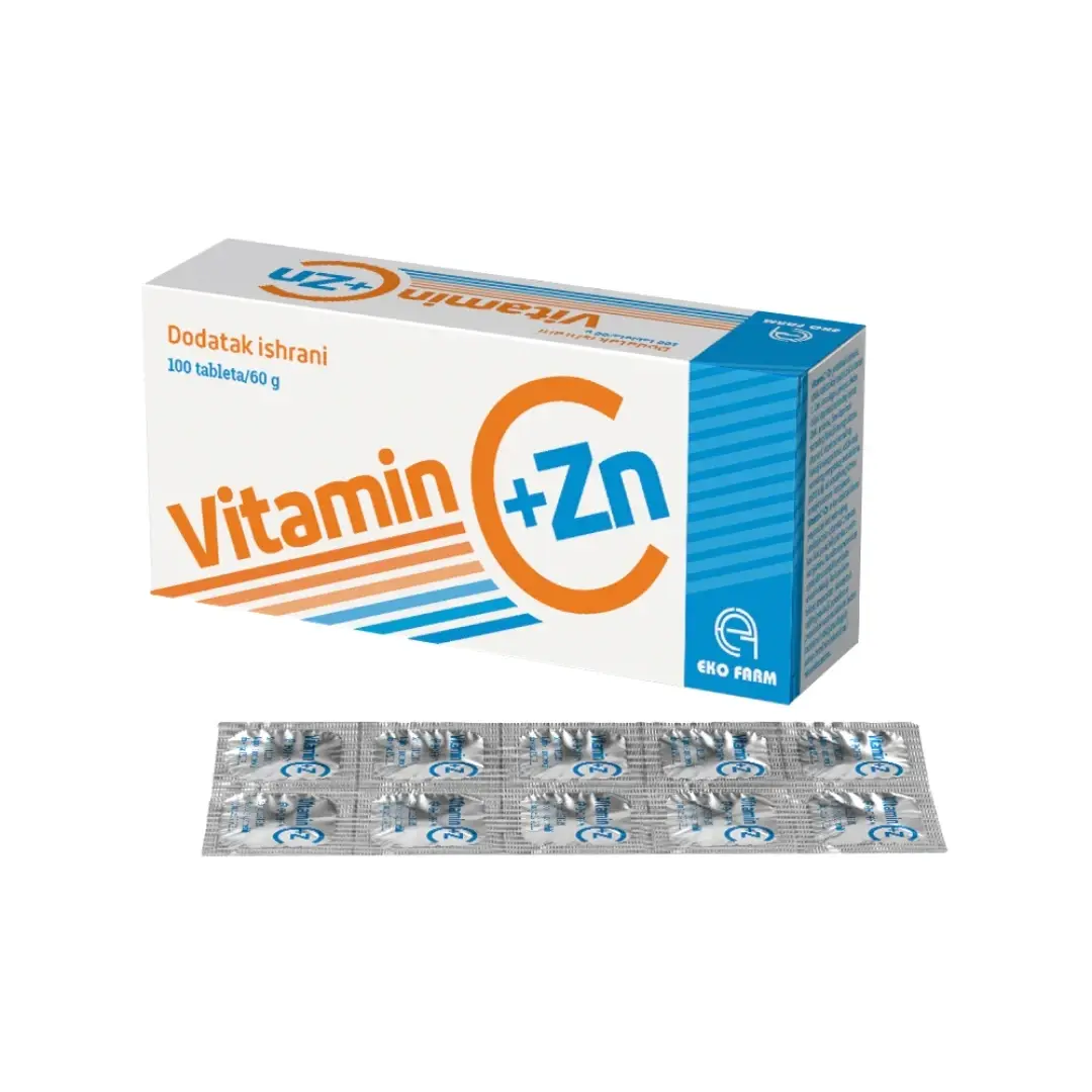 EKO FARM Tablete Vitamin C+Zn, 10 Folija, 100 Tableta