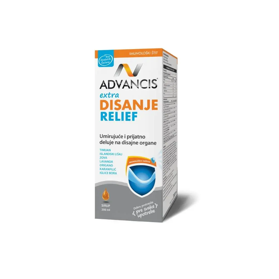 ADVANCIS Sirup koji pomaže u ublažavanju kašlja i osećaja upale grla Extra Disanje Relief, 200ml