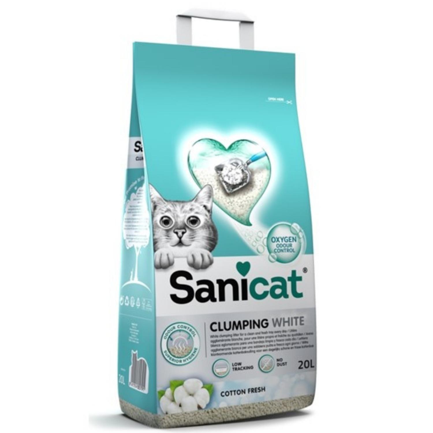 SANICAT Upijajući posip za mačke Classic Cotton Fresh Sepiolit 20l