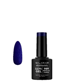 Elixir Gel lak za nokte 959 Metallic Purple, 8ml, Tamnoplavi