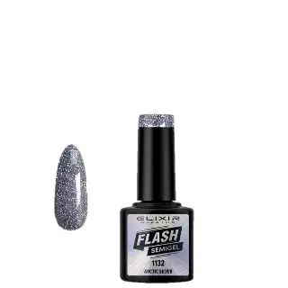 Elixir Gel lak za nokte 1132 Flash Artic Silver, 8ml, Srebrne boje