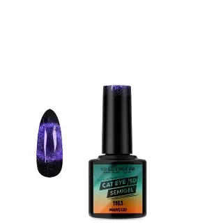 Elixir Gel lak za nokte 1163 Cat Eye 5D Mauve Cat, 8ml, Ljubičasti