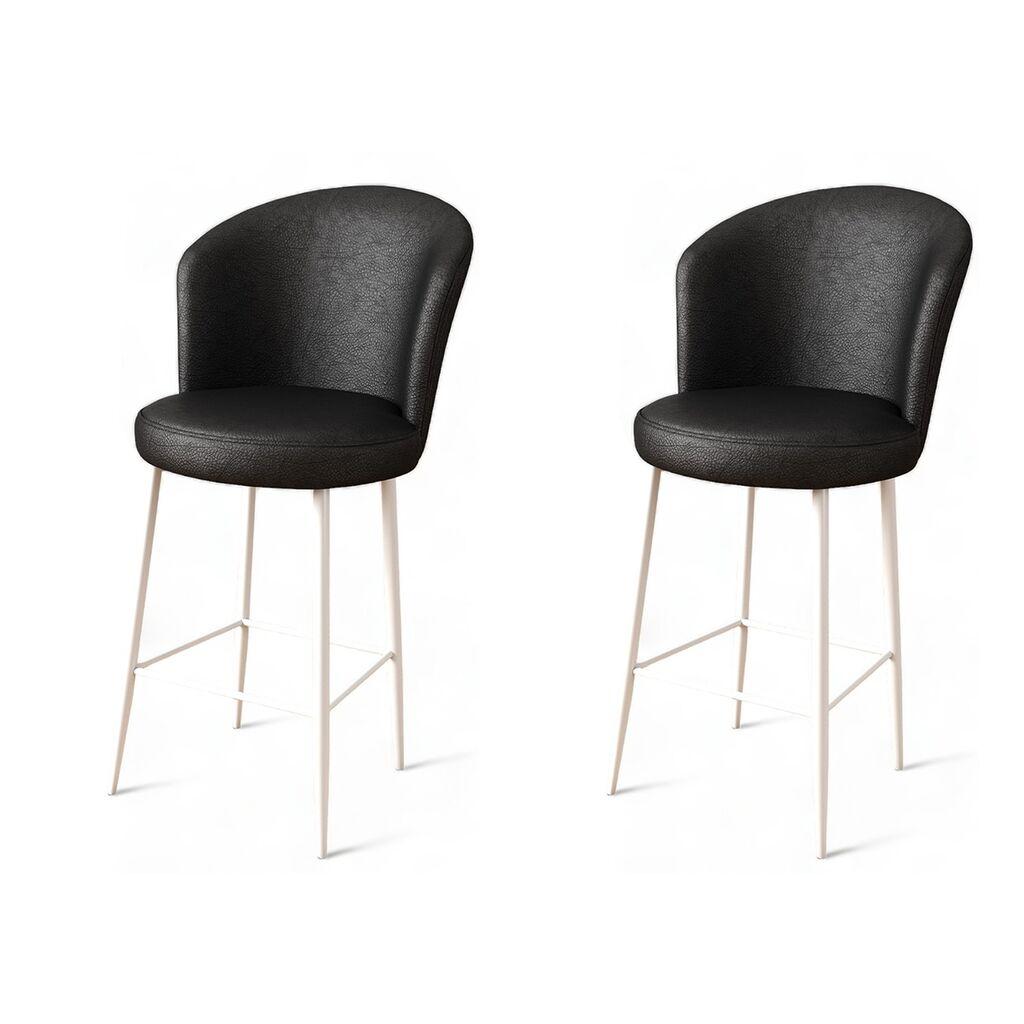 Hanah Home Set barskih stolica Uras, 2 komada, Crno-beli