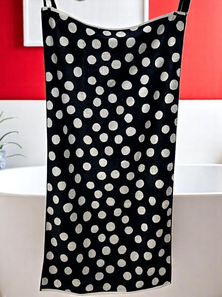 Viktorija Plažni peškir Loptice, 160x80cm, Crno-beli