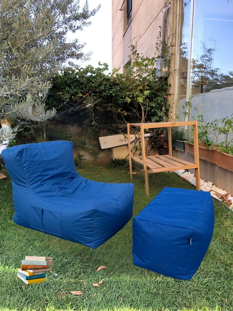 Atelier del Sofa Lazy bag set Sedir, 75x70x95 cm, Plavi