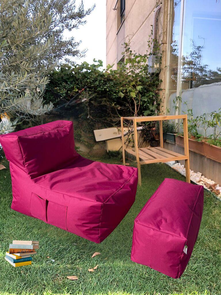 Atelier del Sofa Lazy bag set Sedir, 75x70x95 cm, 75x35x35 cm, Roze