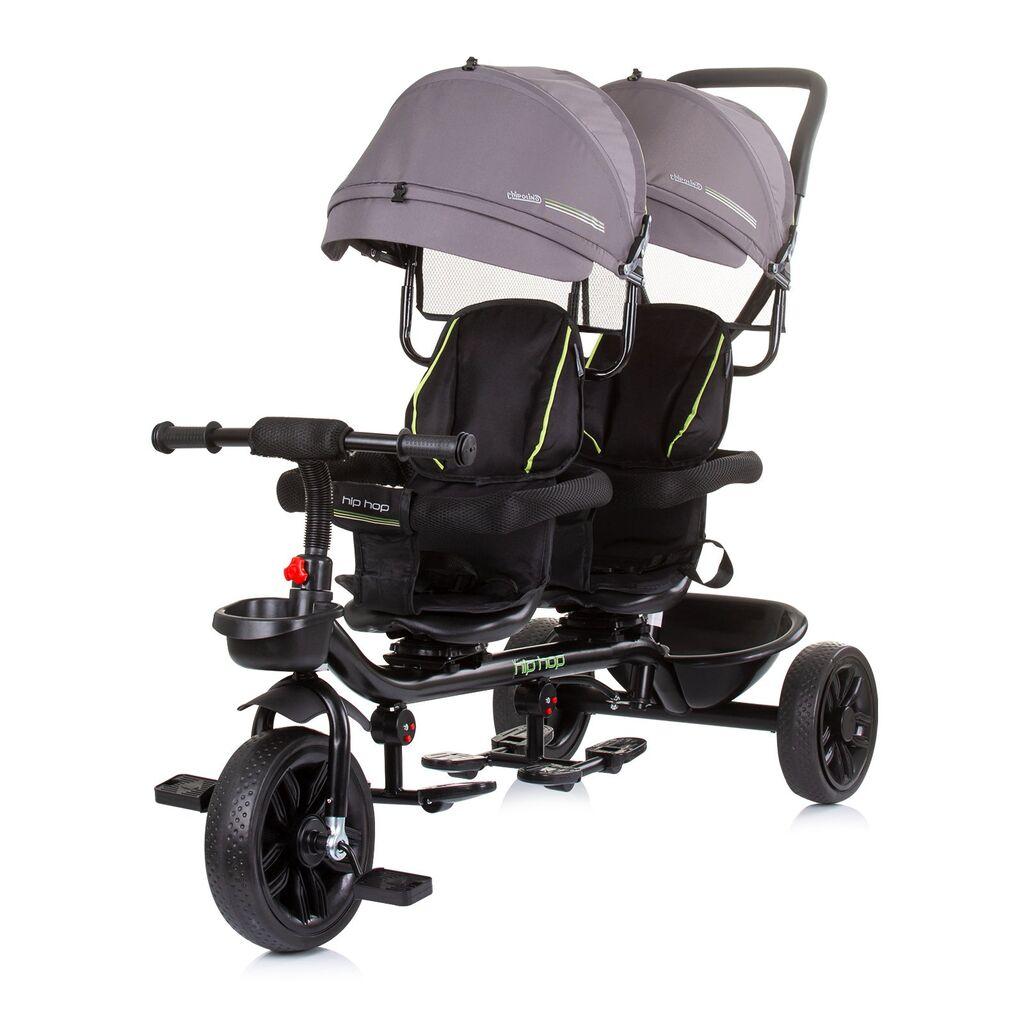 Chipolino Tricikl za blizance Hip Hop, Sivi