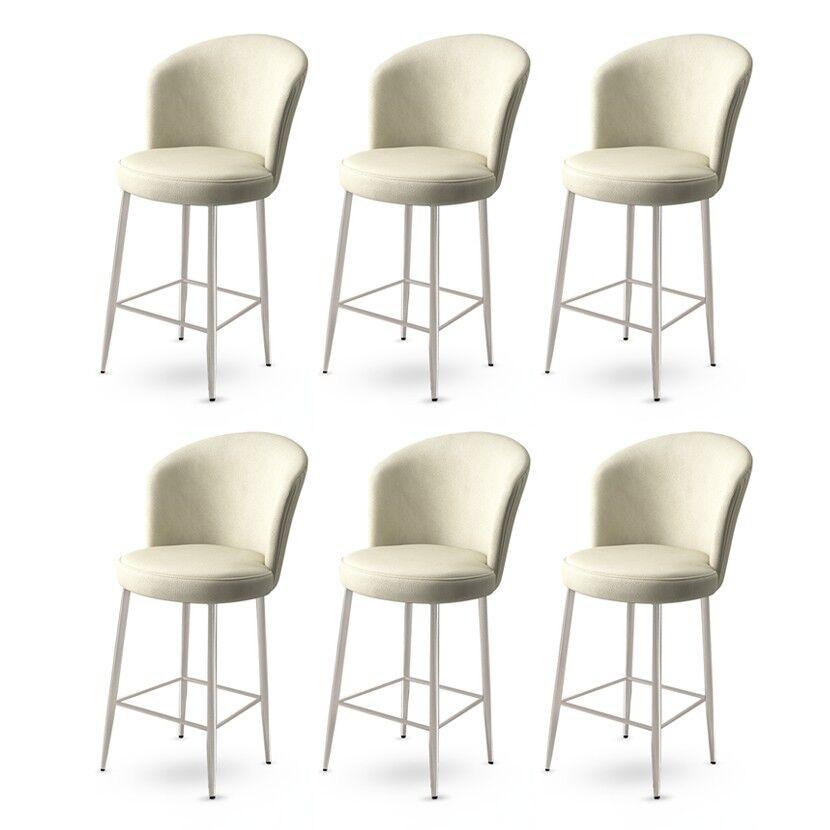 Hanah Home Set barskih stolica Fora, 6 komada, Krem