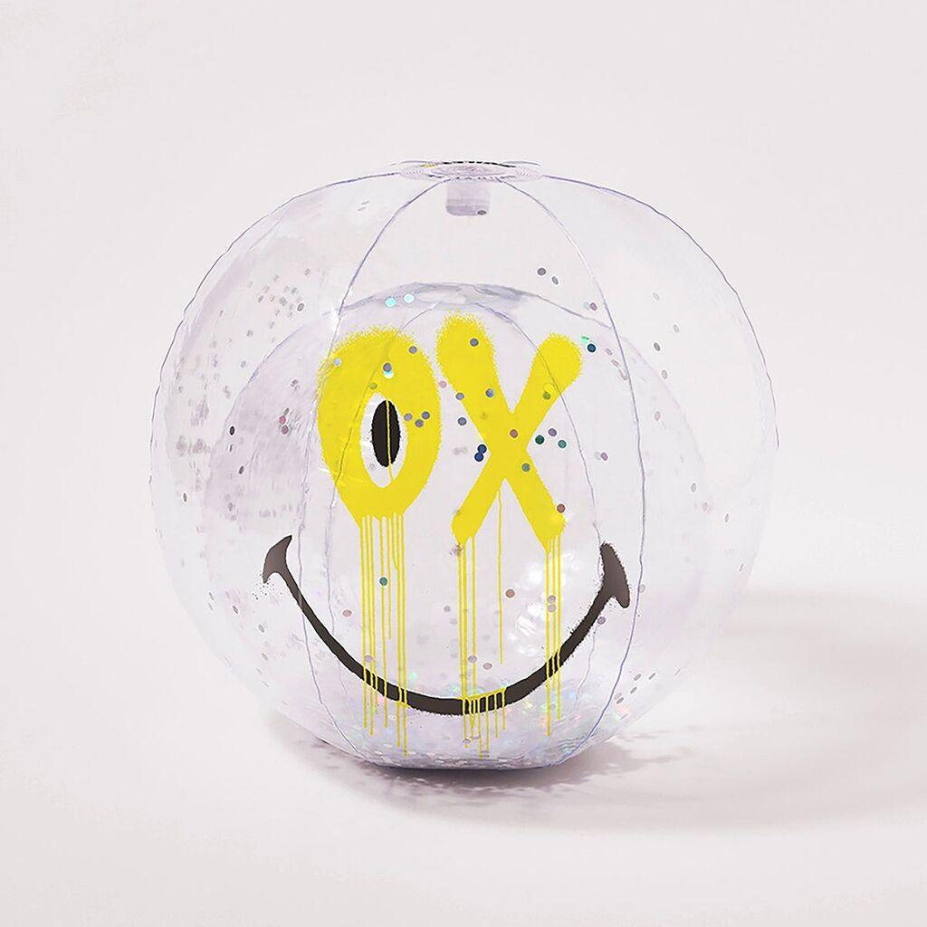 SunnyLife Lopta za plažu Smajli 3D S2PB3DS5, Providna