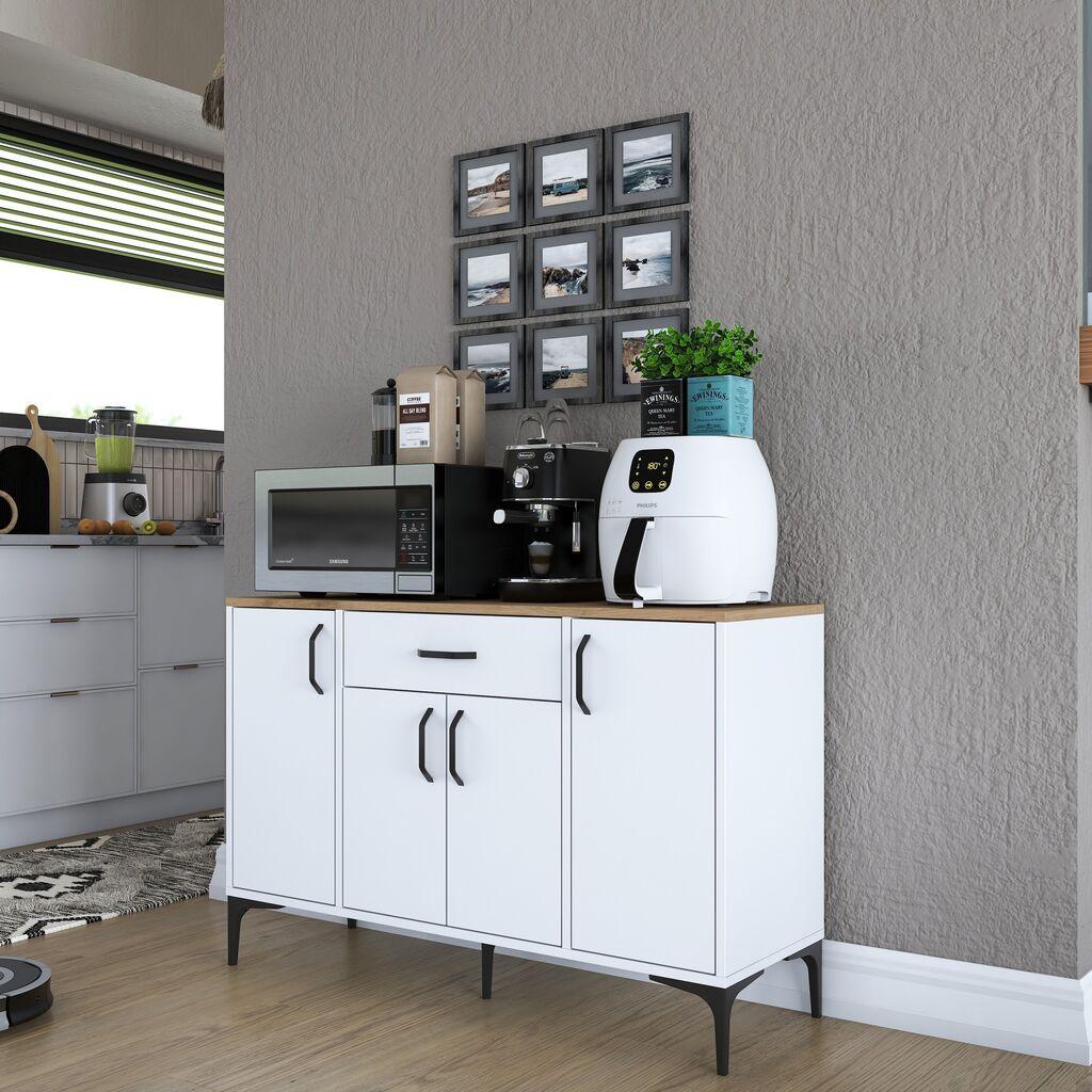 Hanah Home Višenamenska komoda JE136-3095, 120 x78.6 x40 cm, Bela