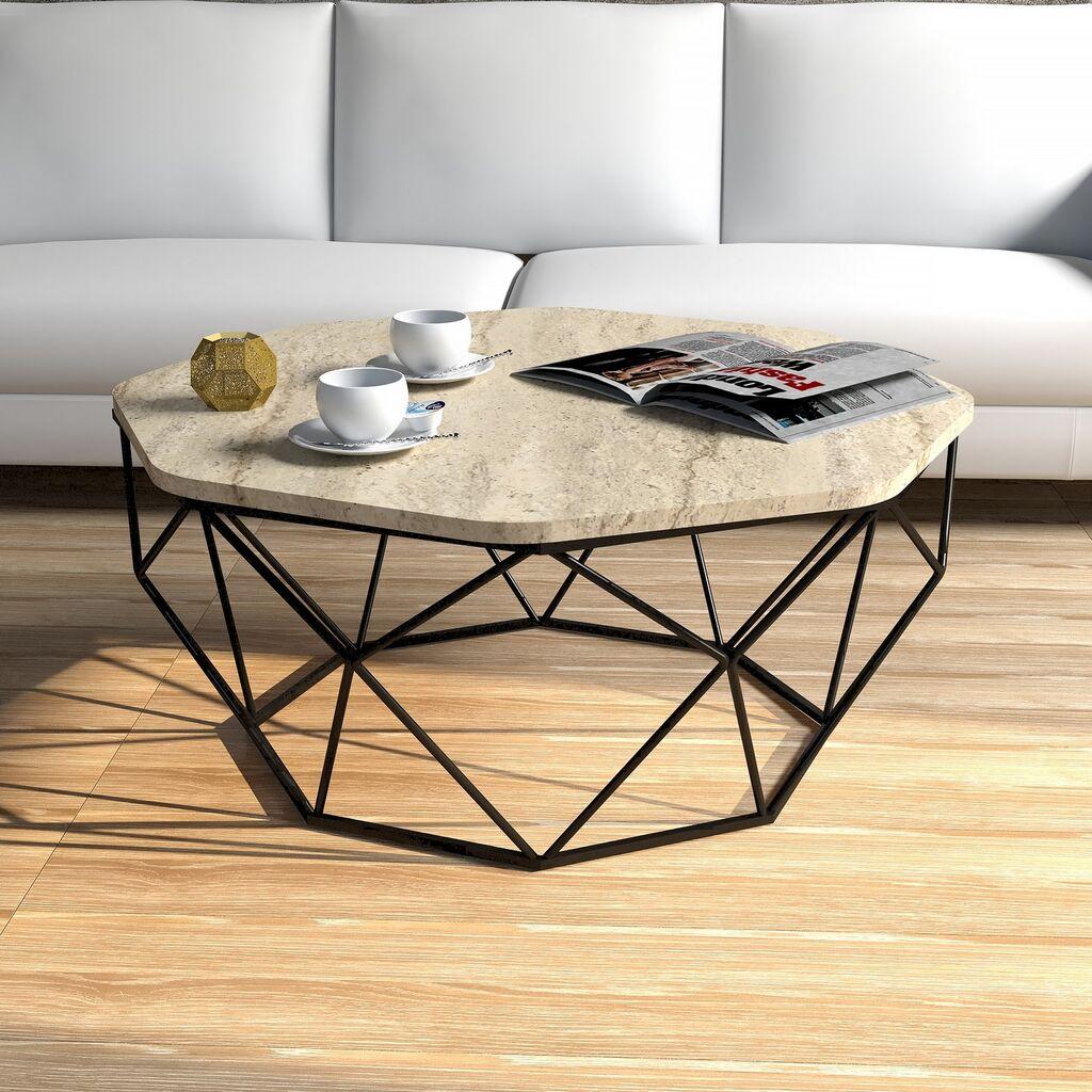 Hanah Home Klub sto Diamond, 90x38x90 cm, Krem