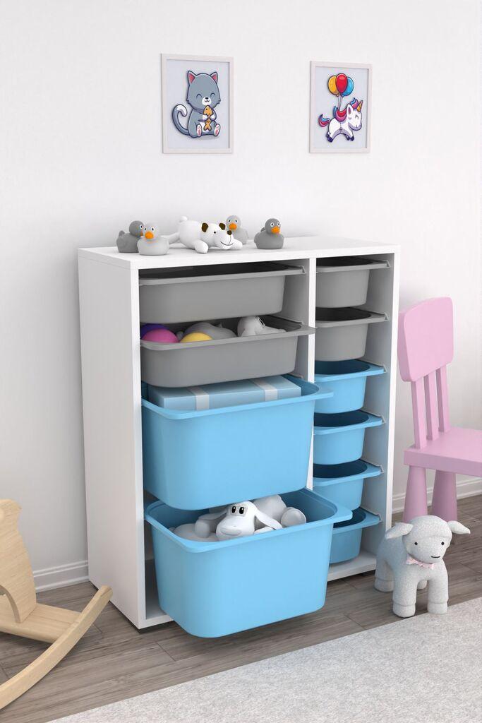 Hanah Home Višenamenska komoda Zen 2D2K6U, 69.5 x83 x30 cm, Belo-plavo-siva