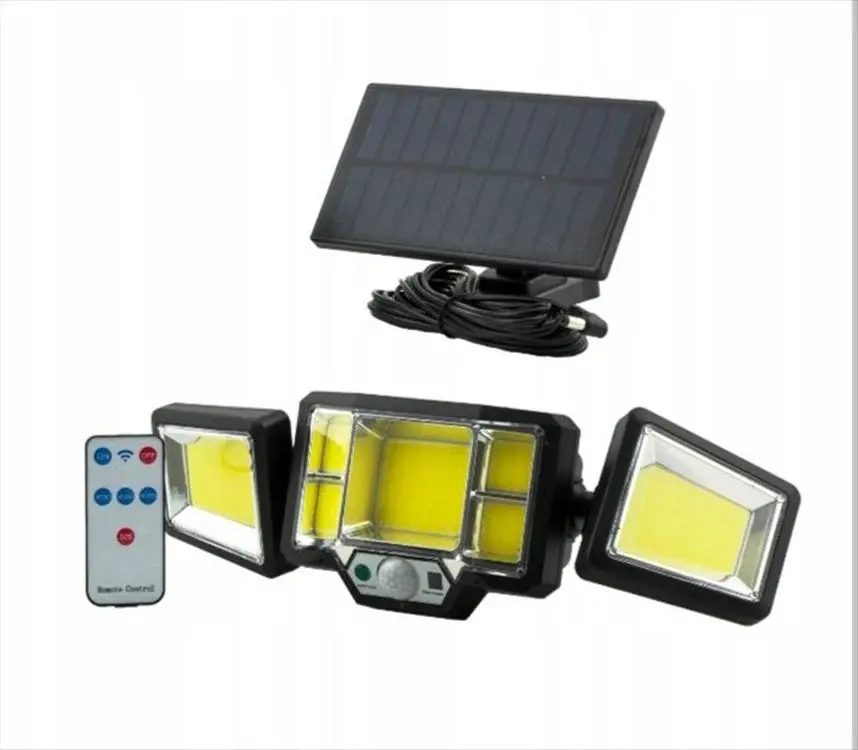 V2 Shop Solarni LED reflektor sa kablom, Trostrani