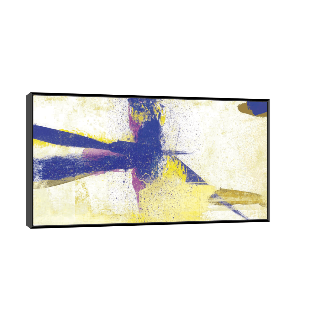 Canvas Slika na platnu Plava dinamika, 60x30cm, Sa ramom, Crni