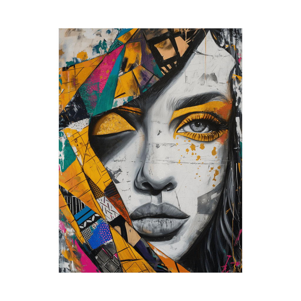 Canvas Slika na platnu Žena sa šarenom maramom, 45x60cm