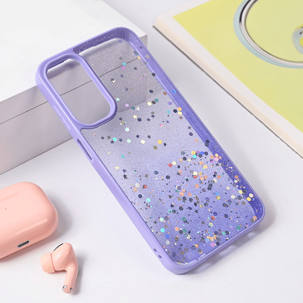 Maska za Samsung A25 Frame Glitter, Ljubičasta