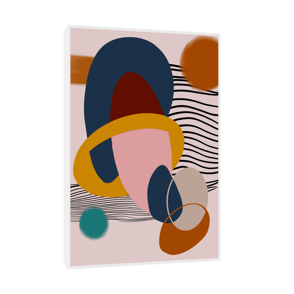 Canvas Slika na platnu Geometriski ritam III, 30x45cm, Sa ramom, Beli