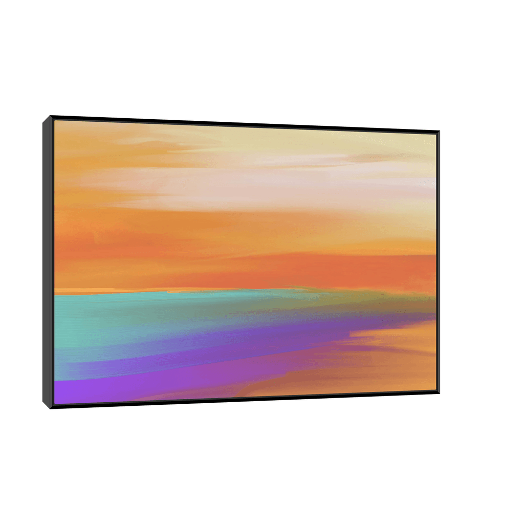 Canvas Slika na platnu Zalazak sunca, 90x60cm, Sa ramom, Crni