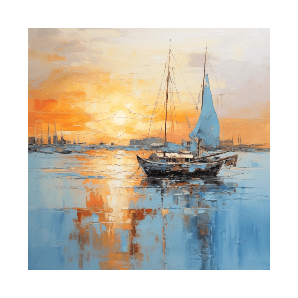 Canvas Slika na platnu Brod u zalasku, 50x50cm