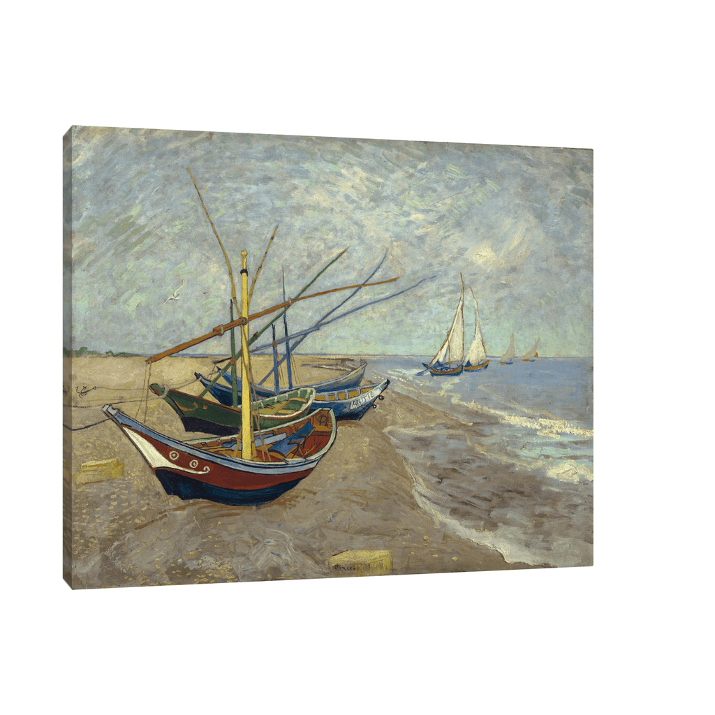 Canvas Slika na platnu Fishing boats on the beach at Les Saintes, Vincent van Gogh, Bez rama, 75x60cm