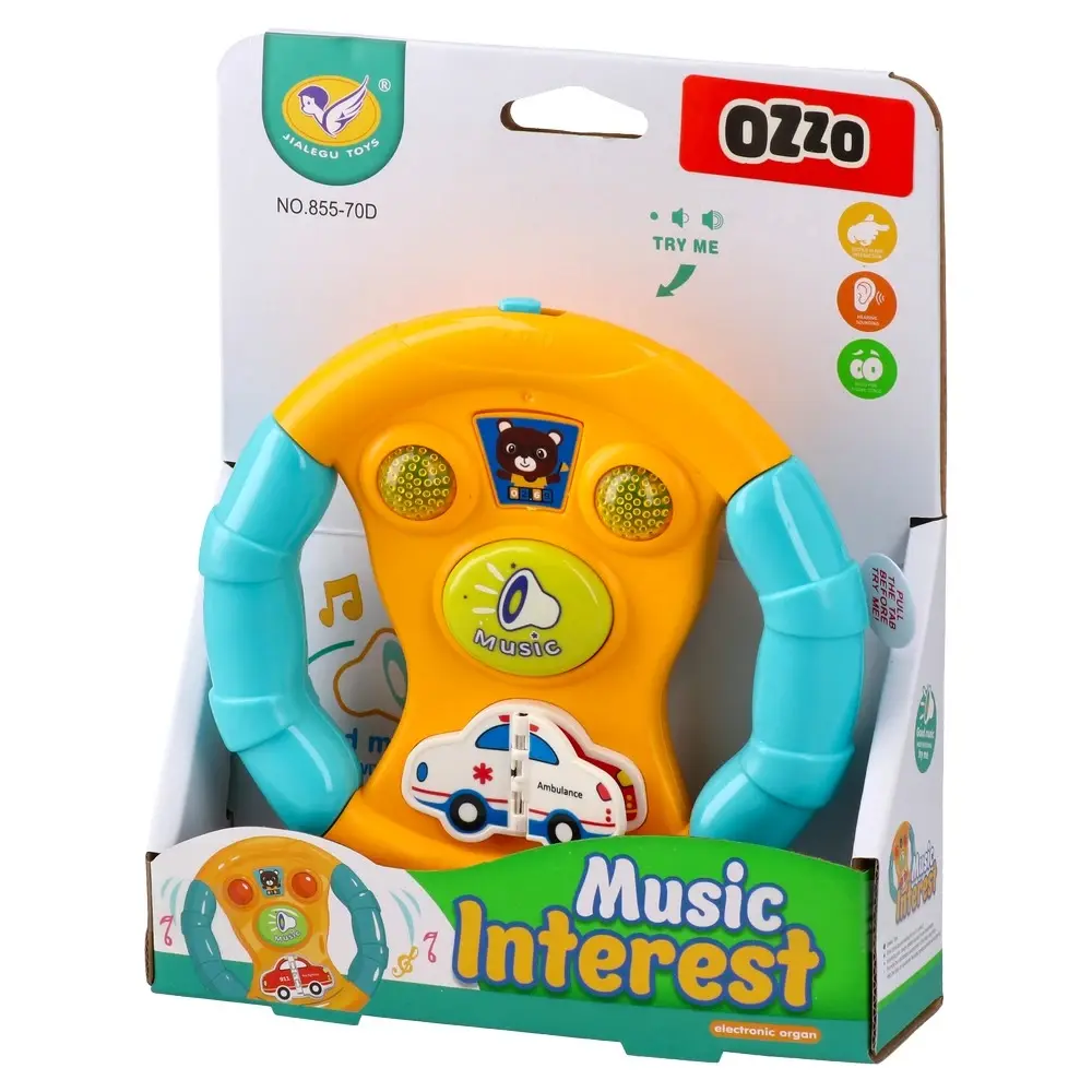 Ozzo Muzička igračka za bebe Volan, Plavo-žuti