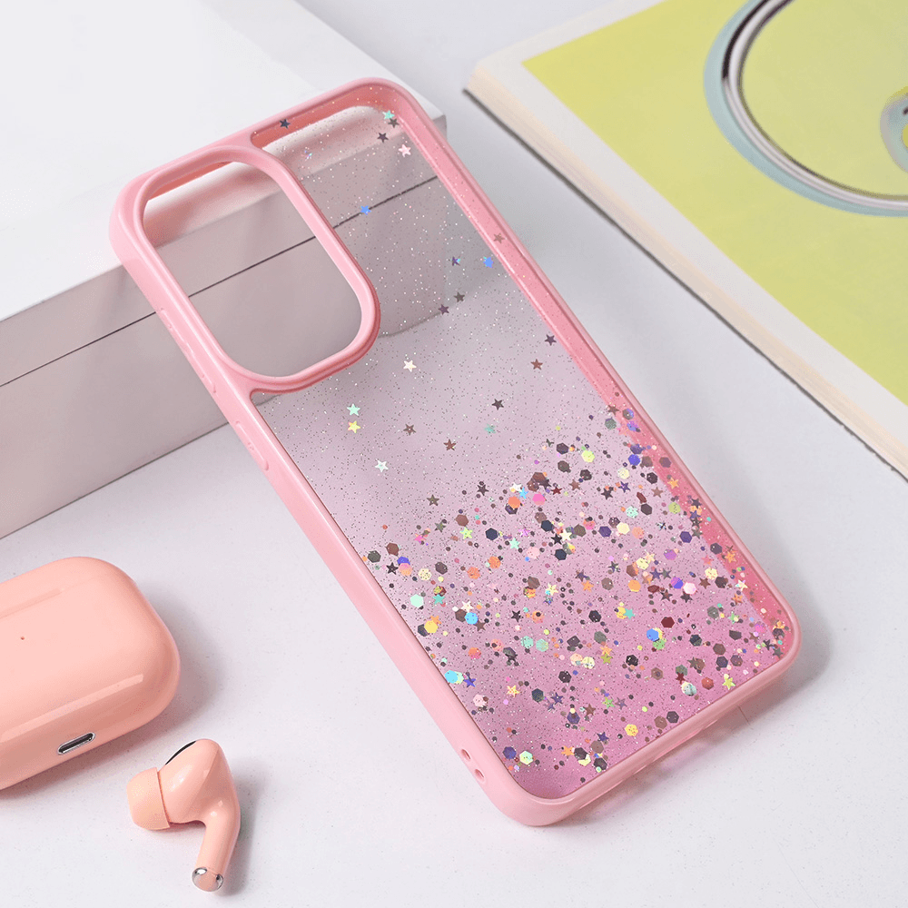 Maska za Samsung A36 5G Frame Glitter, Roze