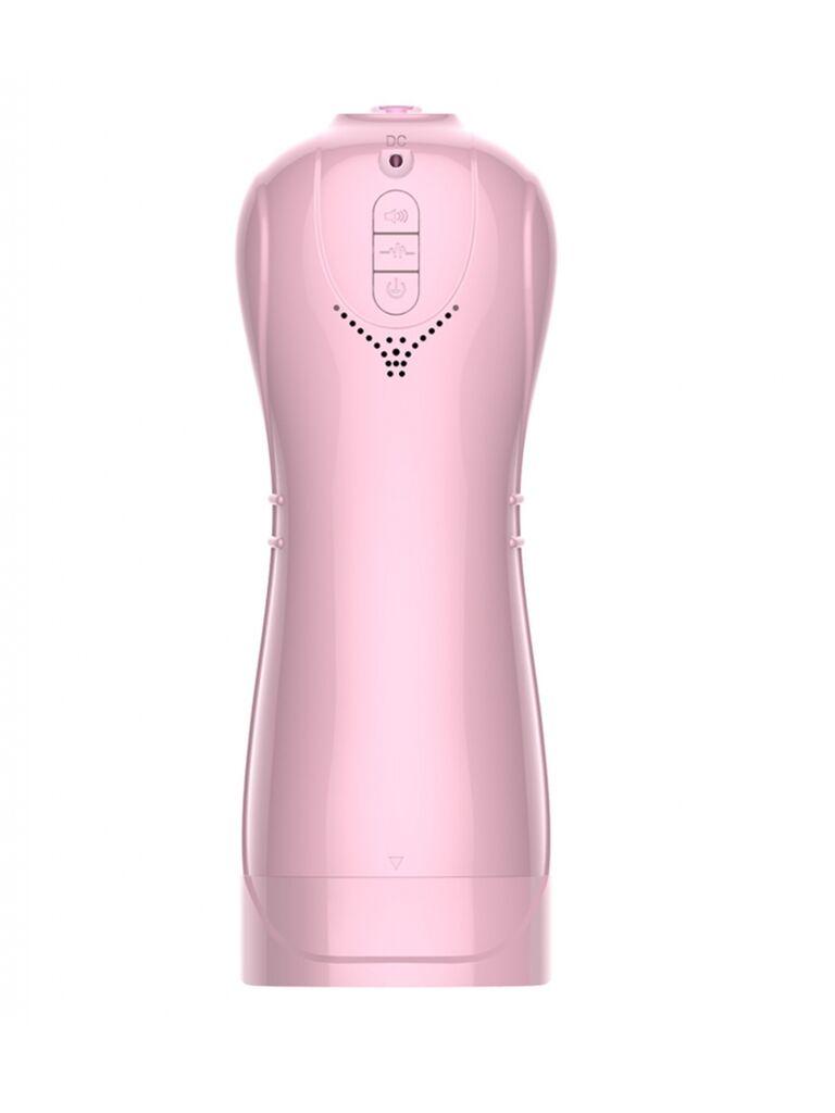 Masturbator Vibrating and Flashing Masturbation Cup, 22.8cm,  Roze