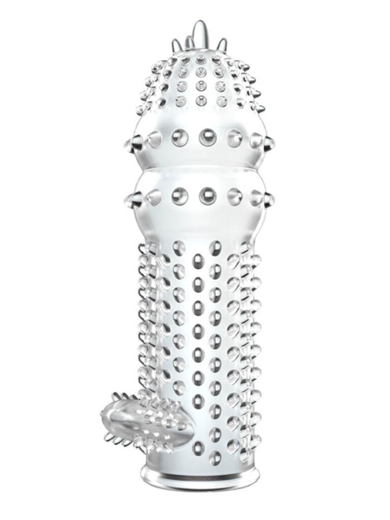 Navlaka za penis, Sa izbočinama, 12.8cm, Providna