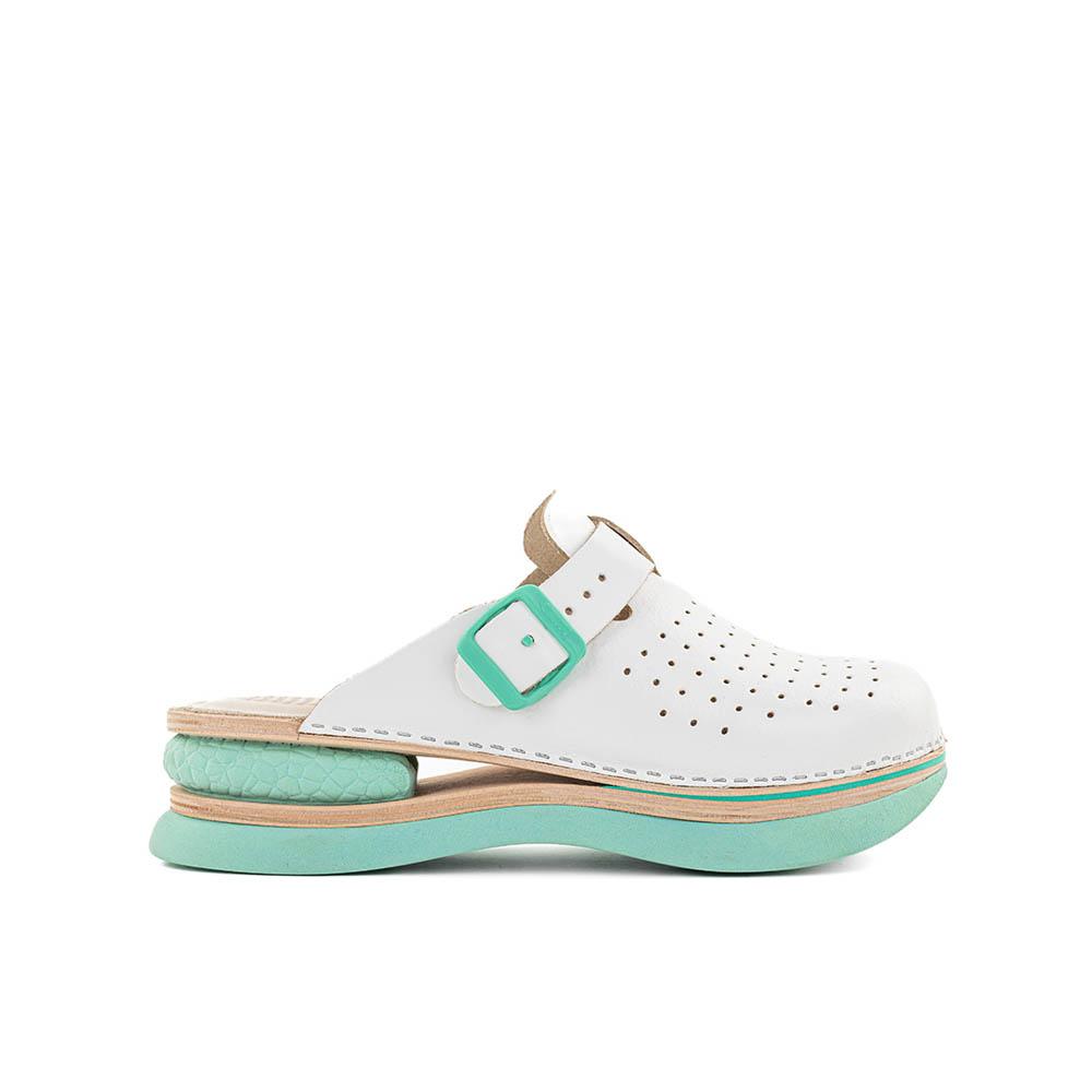 Bianco Molina Ženske vazdušne klompe, Belo-zelene