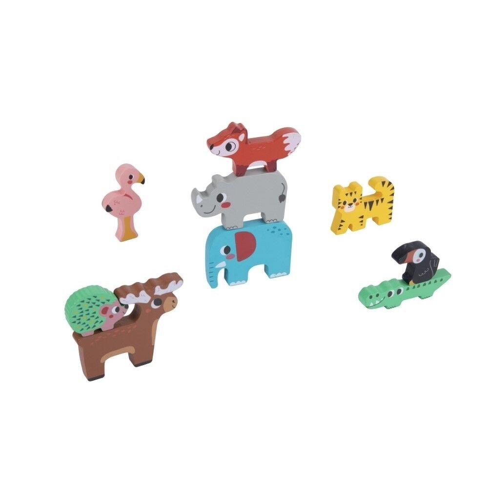 Tooky toys Drvena ravnoteža sa životinjama