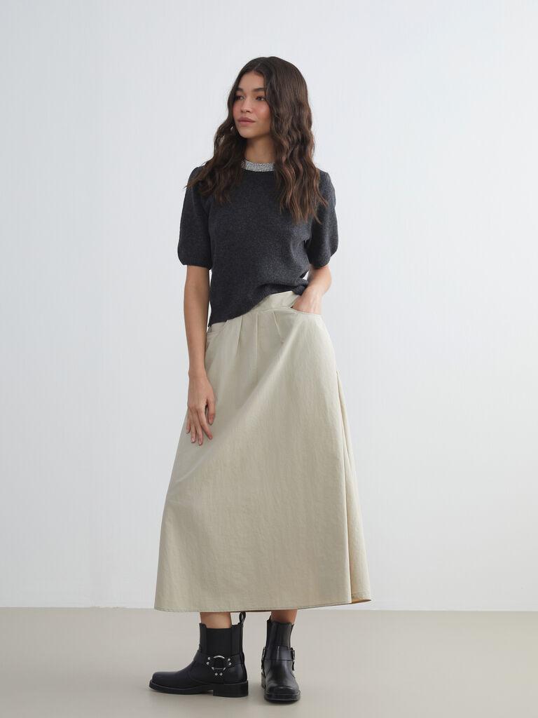 LC Waikiki Ženska suknja W54752Z8-CXU, Maxi, Bež