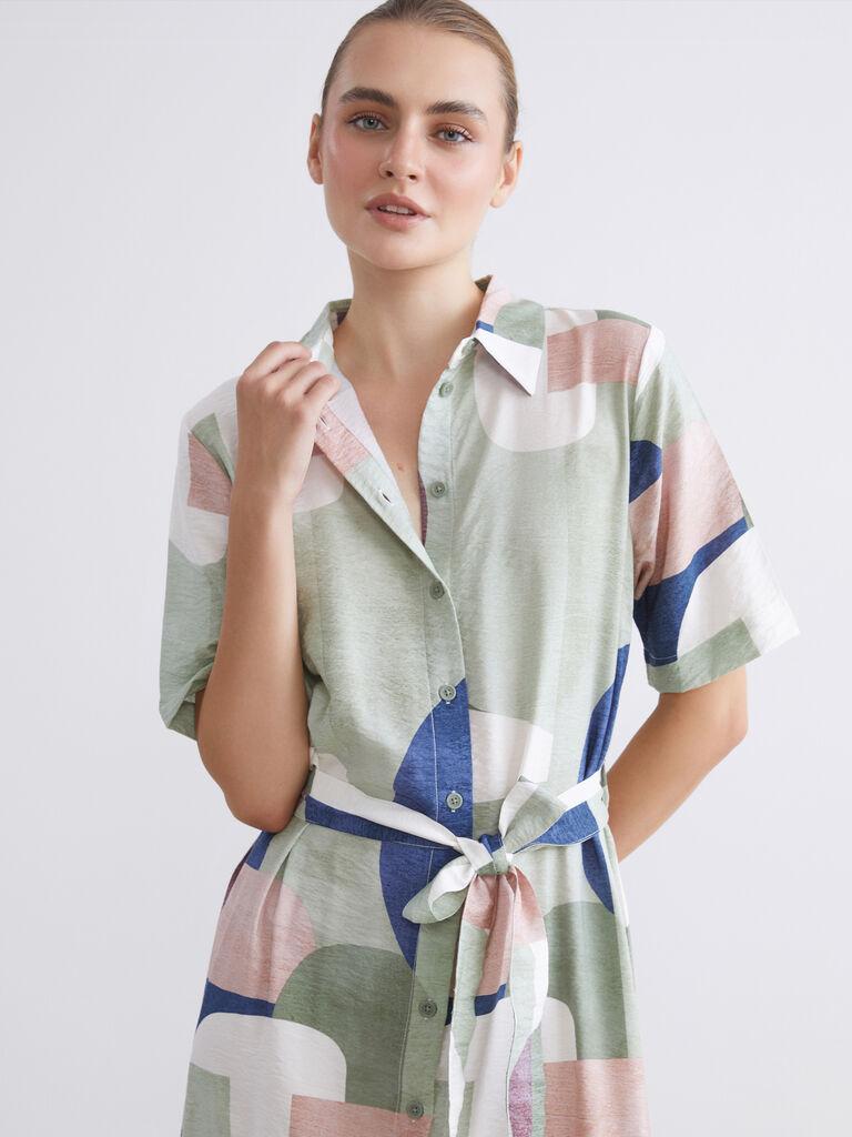 LC Waikiki Ženska midi haljina W57096Z8-LRR, Zelena