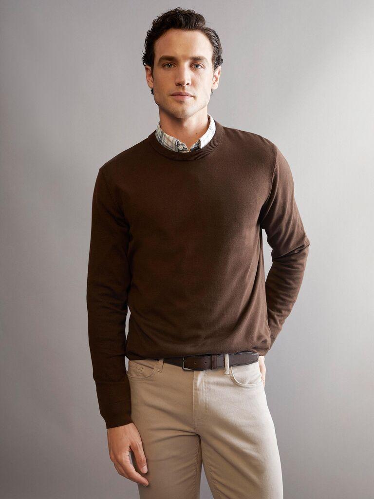 LC Waikiki Muški džemper W52331Z8-R39, Braon