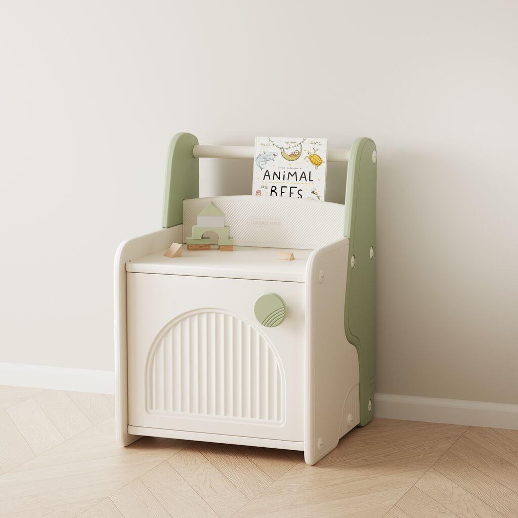 Dečiji ormarić za igračke i sitnice, Belo-zeleni