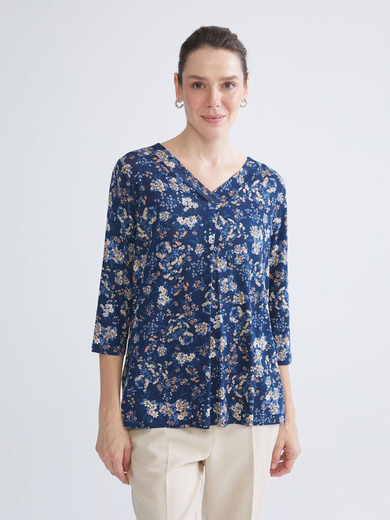 LC Waikiki Ženska bluza W54563Z8-LSJ, 3/4 rukavi, Plava