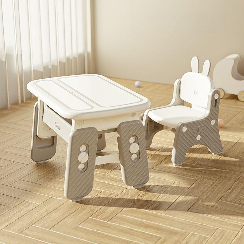 Dečiji multifunkcionalni sto sa stolicom Zeka, Belo-bež