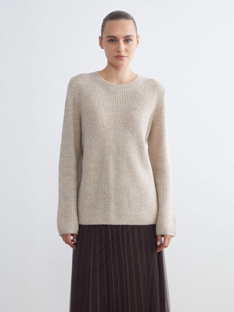 LC Waikiki Ženski džemper W5BD54Z8-DS3, Okrugli izrez, Bež