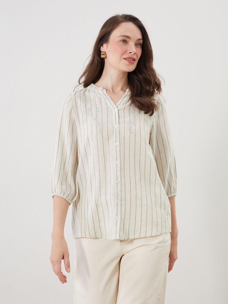 LC Waikiki Ženska košulja W54891Z8-LFT, Regular, Zeleno-bež